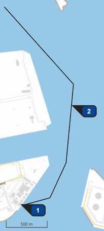 Screenshot scheepvaart route