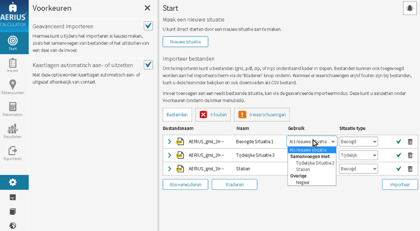 Screenshot geavanceerd importeren