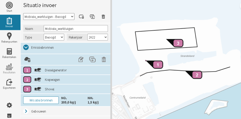 Screenshot invoer mobiele werktuigen